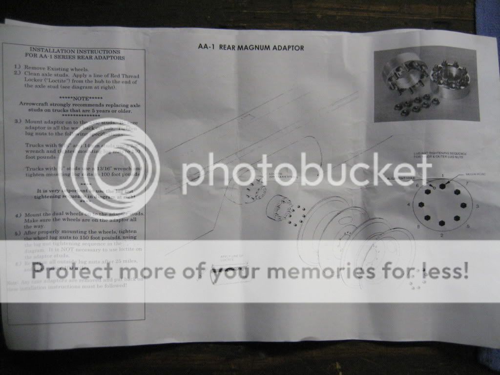 Arrowcraft Dually adapters for 9904 Ford Super Duty Pirate 4x4